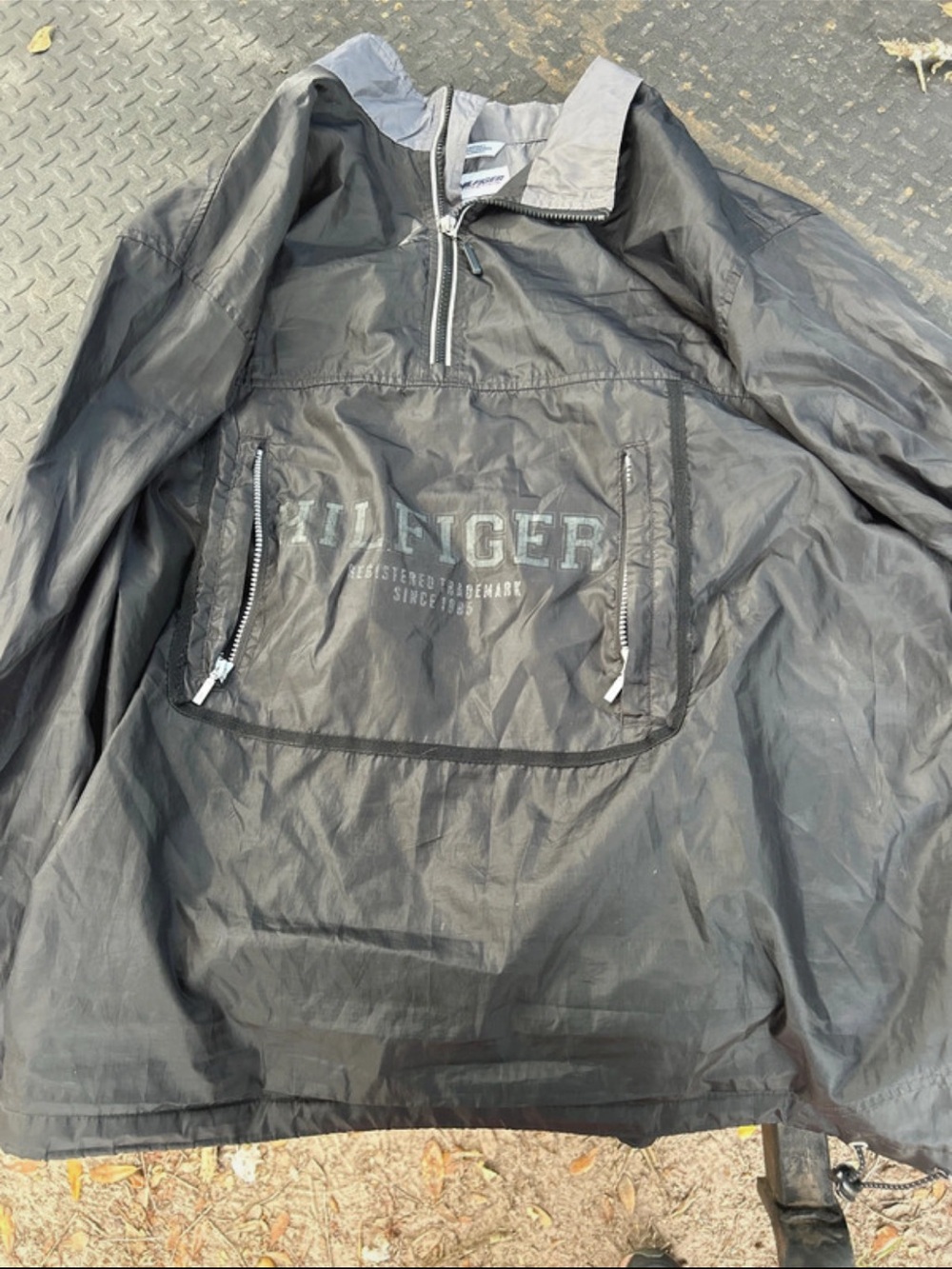 Tommy Hilfiger Black Half-Zip Pullover Windbreaker